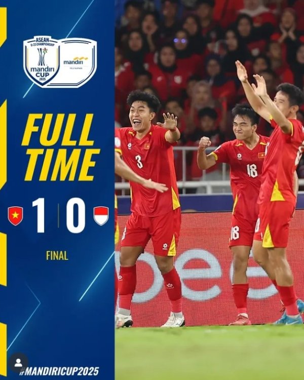 三连冠！越南U23队1-0印尼，夺得东南亚U23冠军赛  第一名